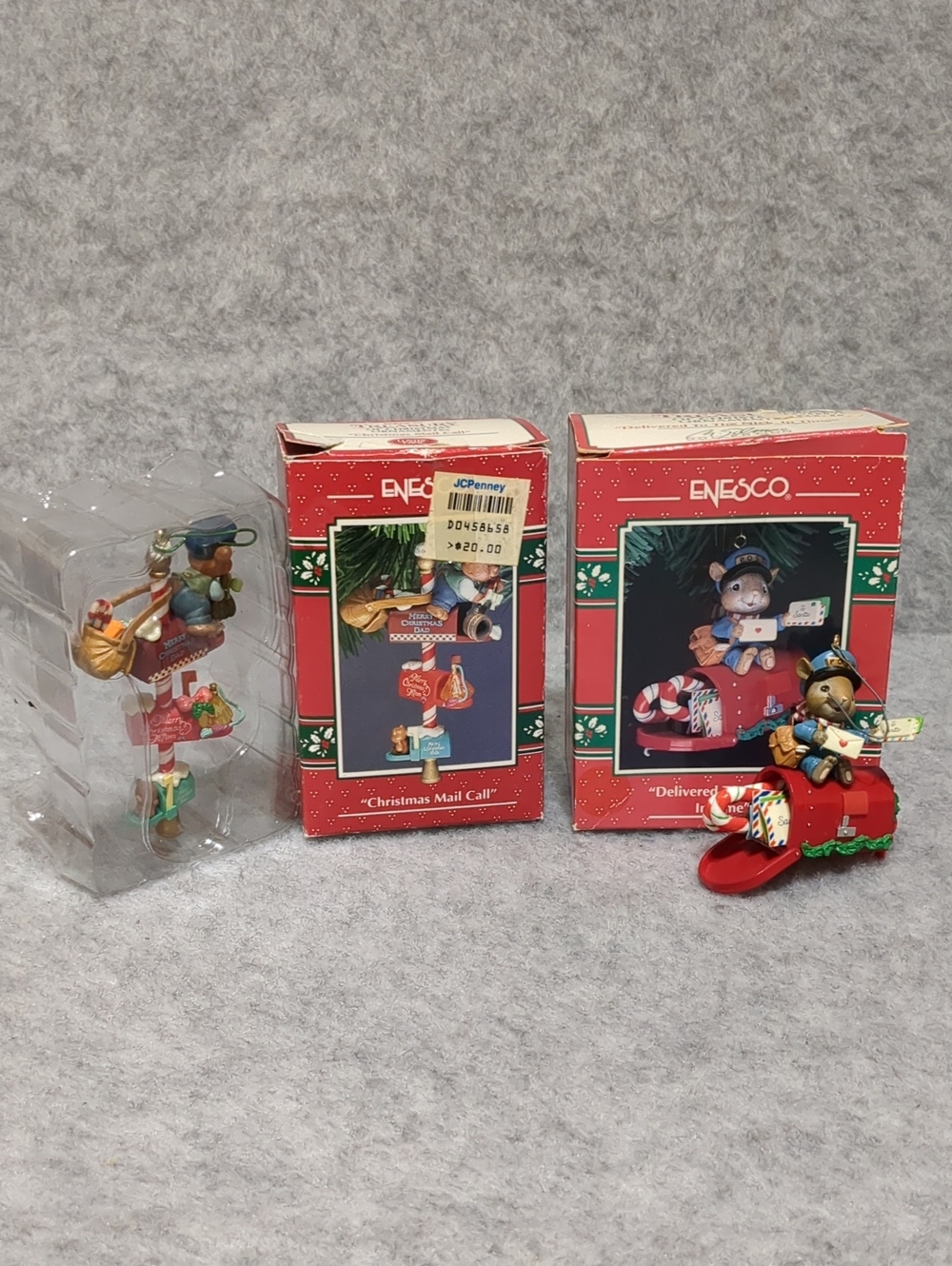 Lot of 5 Vintage Enesco Treasury Mouse Christmas Ornaments - Picture 5 of 13